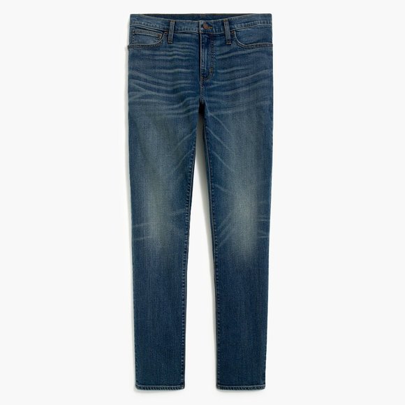 NWT Mens Size 35 35x34 J. Crew Blue Slim Fit Flex Jean in Medium Tinted Wash